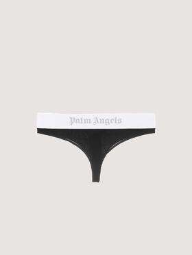 PALM ANGELS Classic Logo Brazilian Panties BLACK LIGHT GREY PWUF002C99FAB001