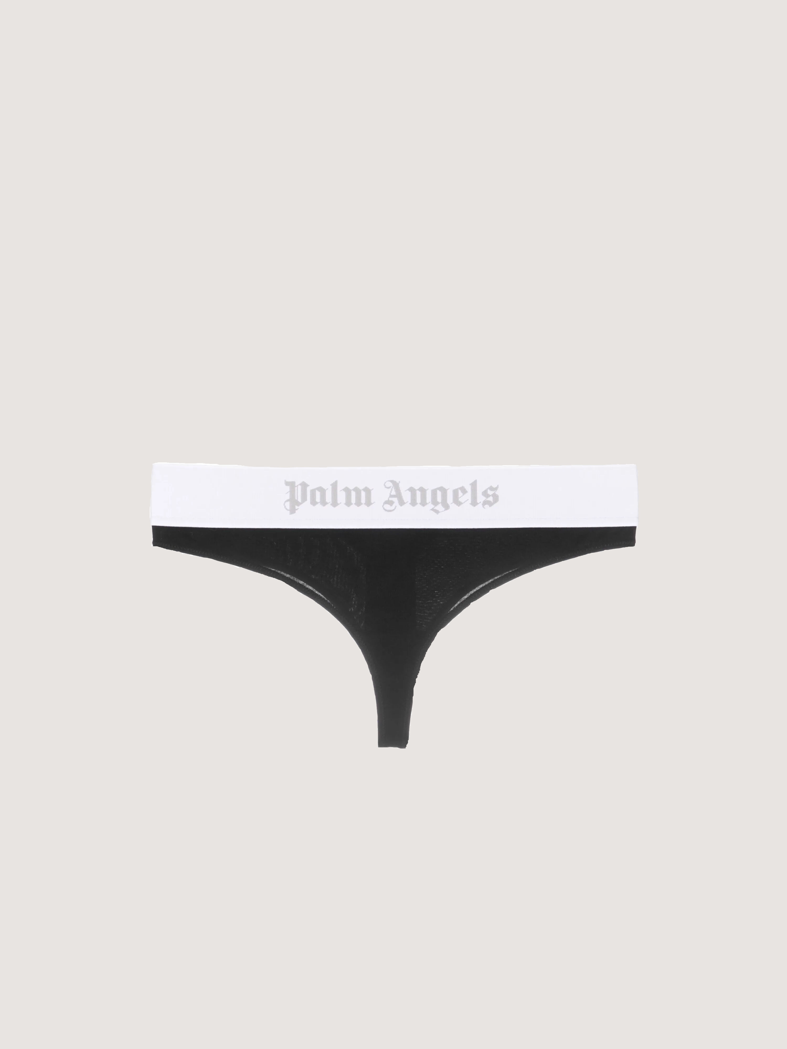 PALM ANGELS Classic Logo Brazilian Panties BLACK LIGHT GREY PWUF002C99FAB001