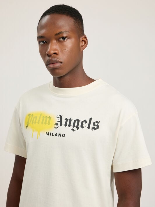 Spray City Milan T-Shirt PALM ANGELS Spray City Milan T-Shirt OFF White/Yellow PMAA109T26JER004