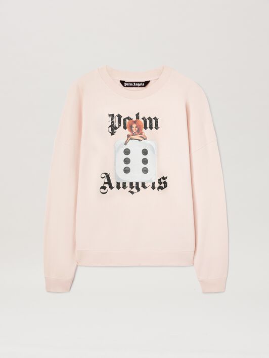 PALM ANGELS  Pin-up Sweatshirt mit Rundhalsausschnitt SOFT PINK - BLACK PMBA080S25FLE003