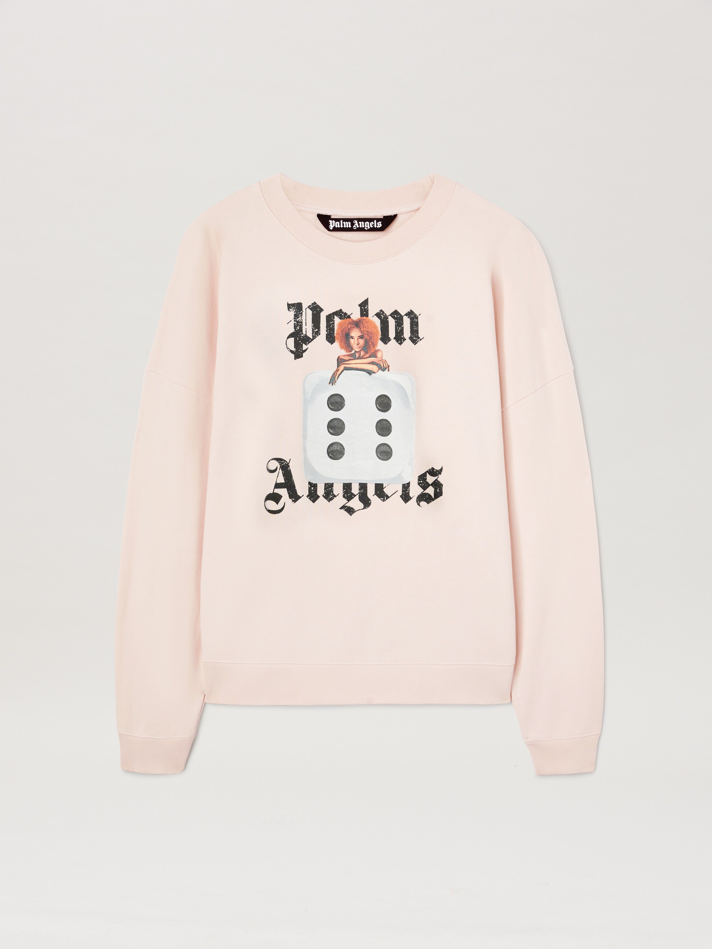 PALM ANGELS  Pin-up Sweatshirt mit Rundhalsausschnitt SOFT PINK - BLACK PMBA080S25FLE003