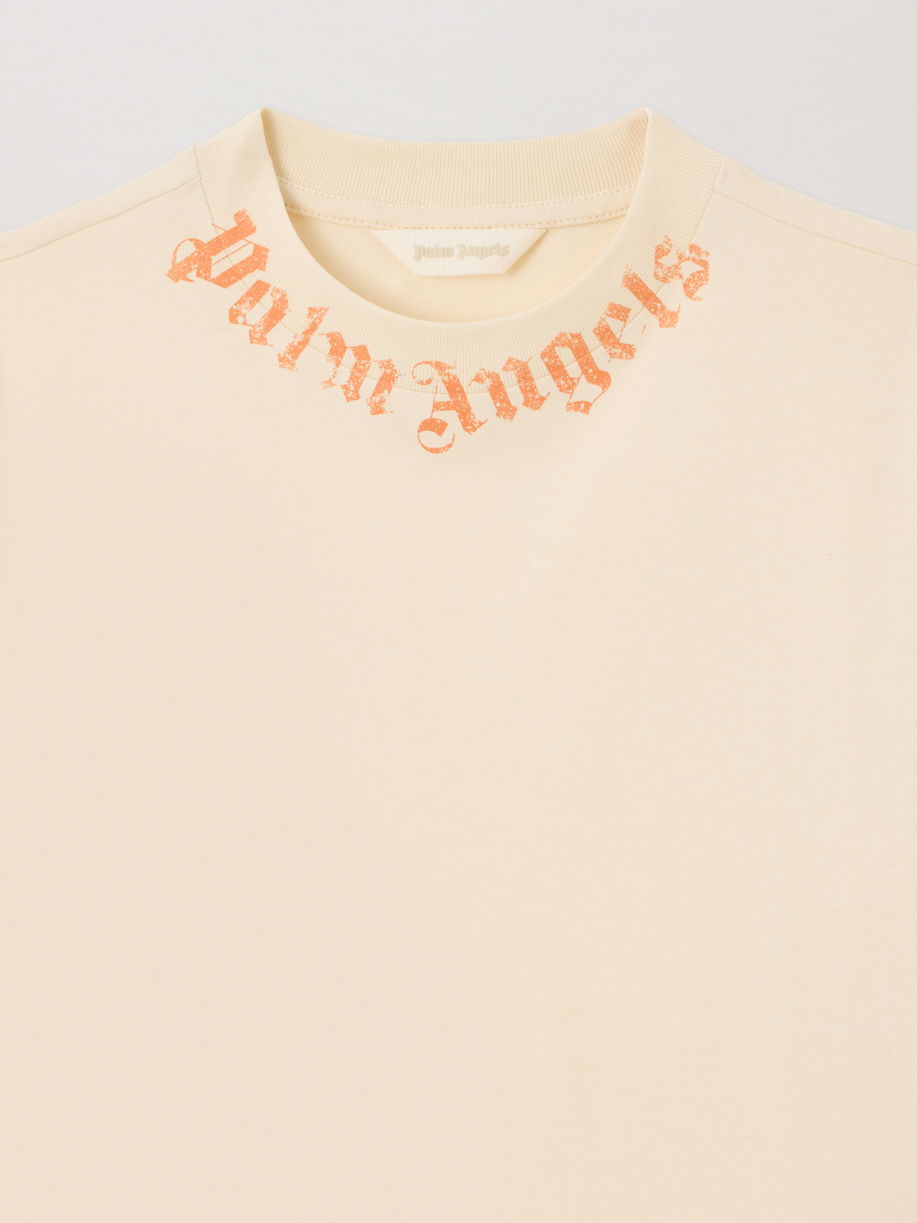 PALM ANGELS Neck Logo Brushed T-Shirt OFF WHITE PBAA003S26JER004