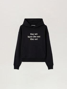 PALM ANGELS Statement Hoodie BLACK OFF WHITE PMBB17DS26FLE005