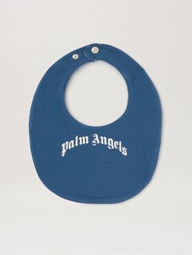 PALM ANGELS  Curved logo bib DUSTY BLUE OFF WHITE PBCJ002C99FAB003