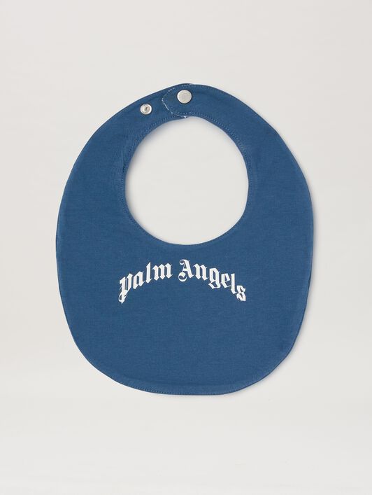 PALM ANGELS  Curved logo bib BLUE OFFWHITE PBXA001S25JER001
