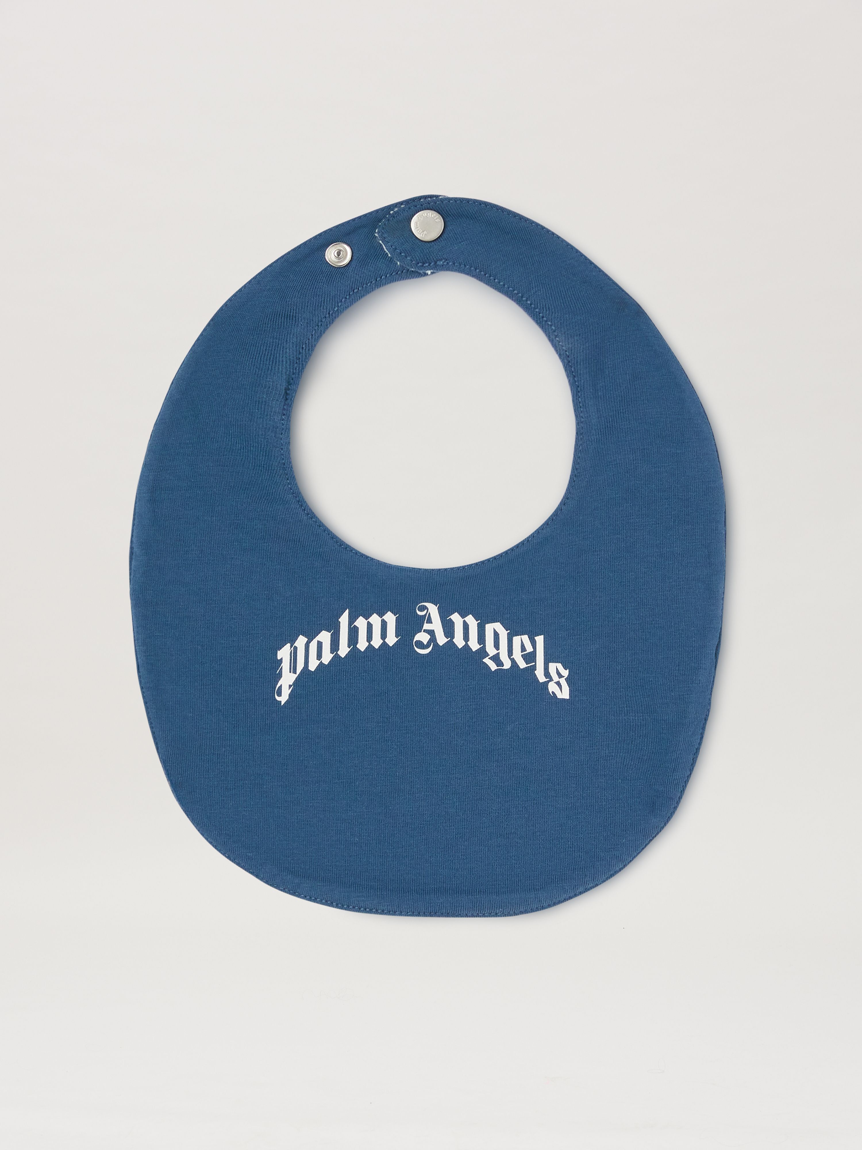 PALM ANGELS  Curved logo bib BLUE OFFWHITE PBXA001S25JER001