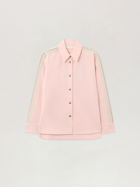 PALM ANGELS Classic Logo Tonal Track Shirt PINK - OFF WHITE PWGA050F25FAB001