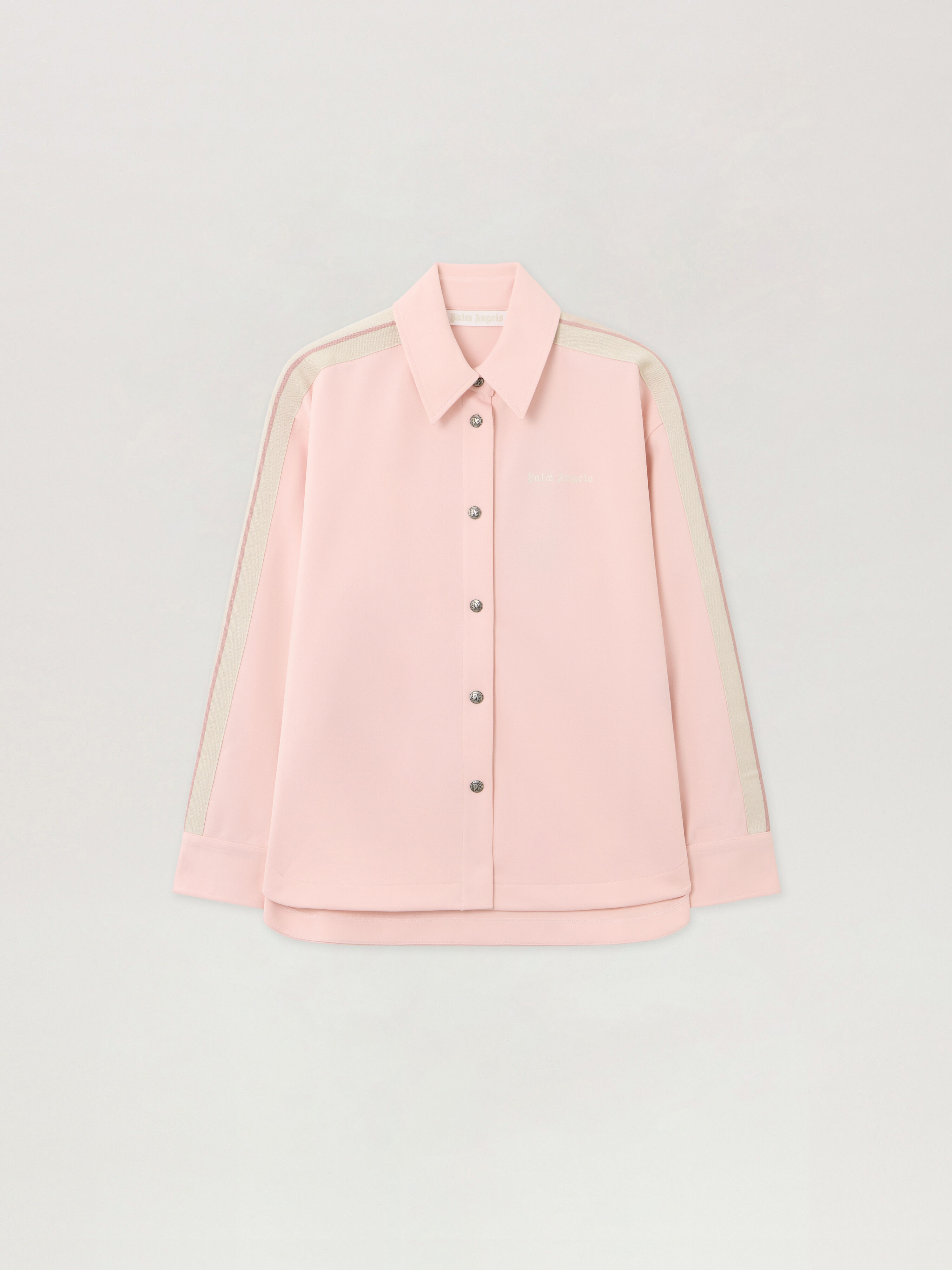 PALM ANGELS Classic Logo Tonal Track Shirt PINK - OFF WHITE PWGA050F25FAB001