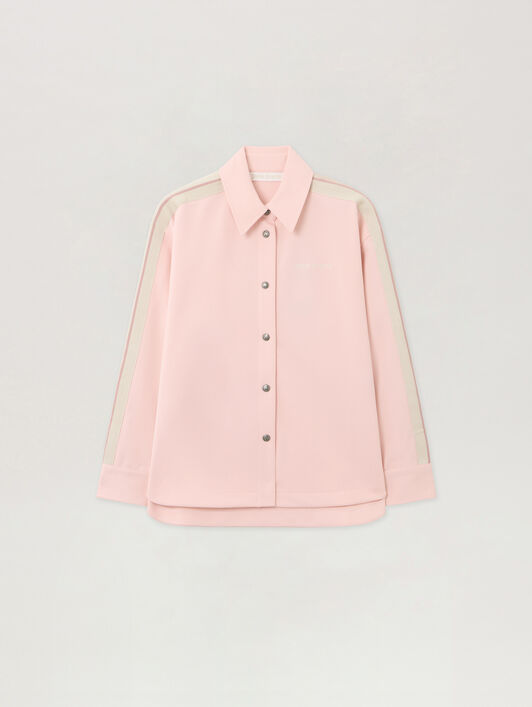 Classic Logo Tonal Track Shirt PALM ANGELS Classic Logo Tonal Track Shirt PINK - OFF WHITE PWGA050F25FAB001