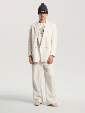 Palm Tree Loose Trousers PALM ANGELS Palm Tree Loose Trousers OFF WHITE - SILVER PAMCA03F26FB01