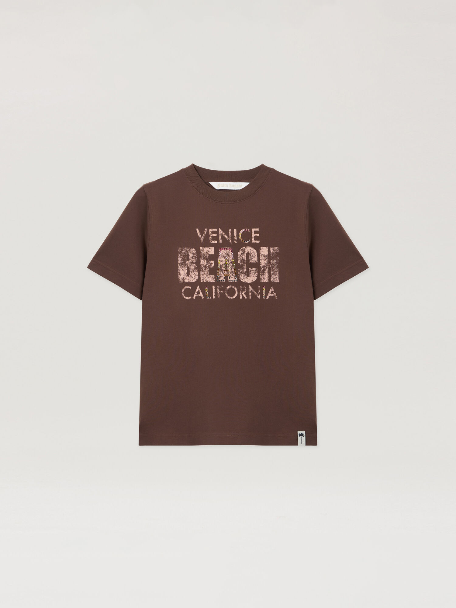 Cali Vibes Regular T-Shirt PALM ANGELS Cali Vibes Regular T-Shirt BROWN - PINK PAWAA06F26JR03