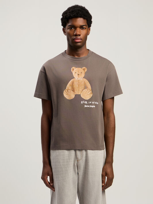 PALM ANGELS Bear In Mind T-Shirt DARK GREY - BROWN PMAA109F25JER00A