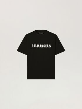 PALM ANGELS Palm Hills Regular T-Shirt BLACK - OFF WHITE PAMAA01W26JR18