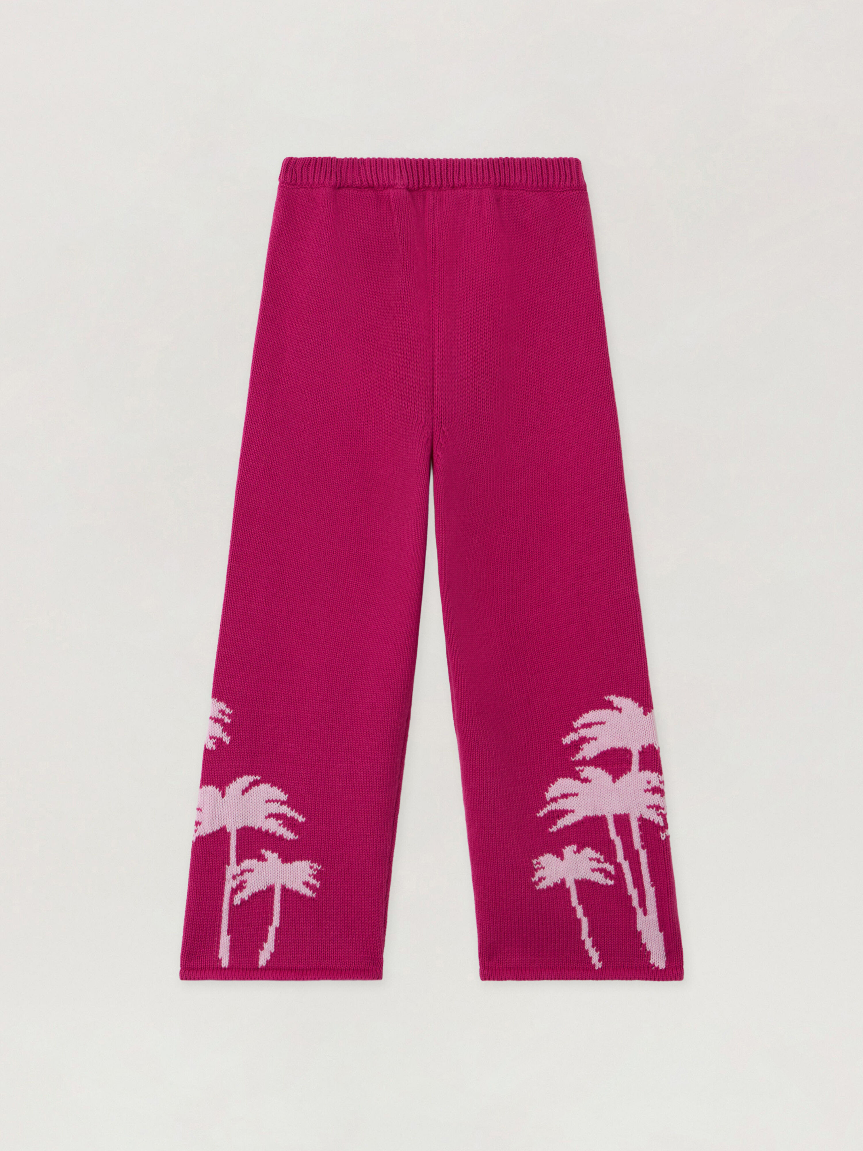 PALM ANGELS Pa Palms Knit Wide Leg Pant FUCHSIA - SOFT PINK PGHG002F25KNI001