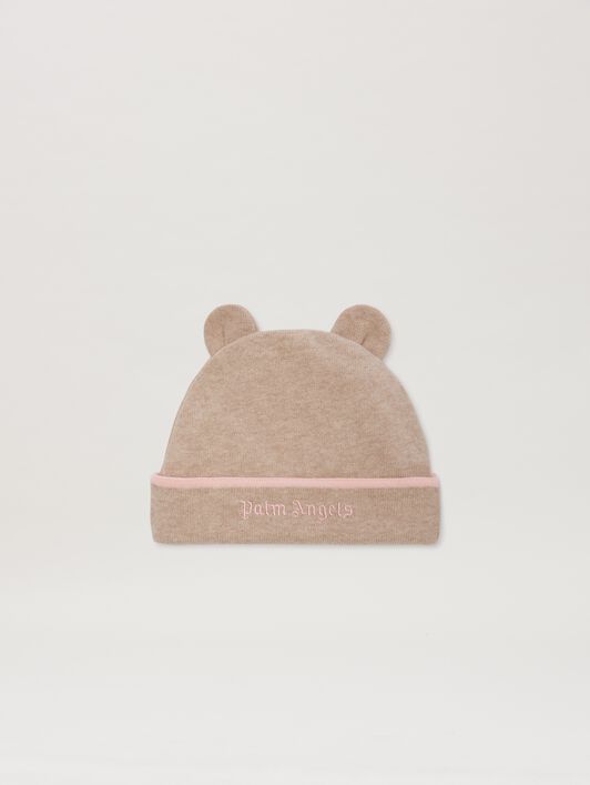 PALM ANGELS  Beanie mit Logo TAUPE LIGHT PINK PGXS001S25KNI001