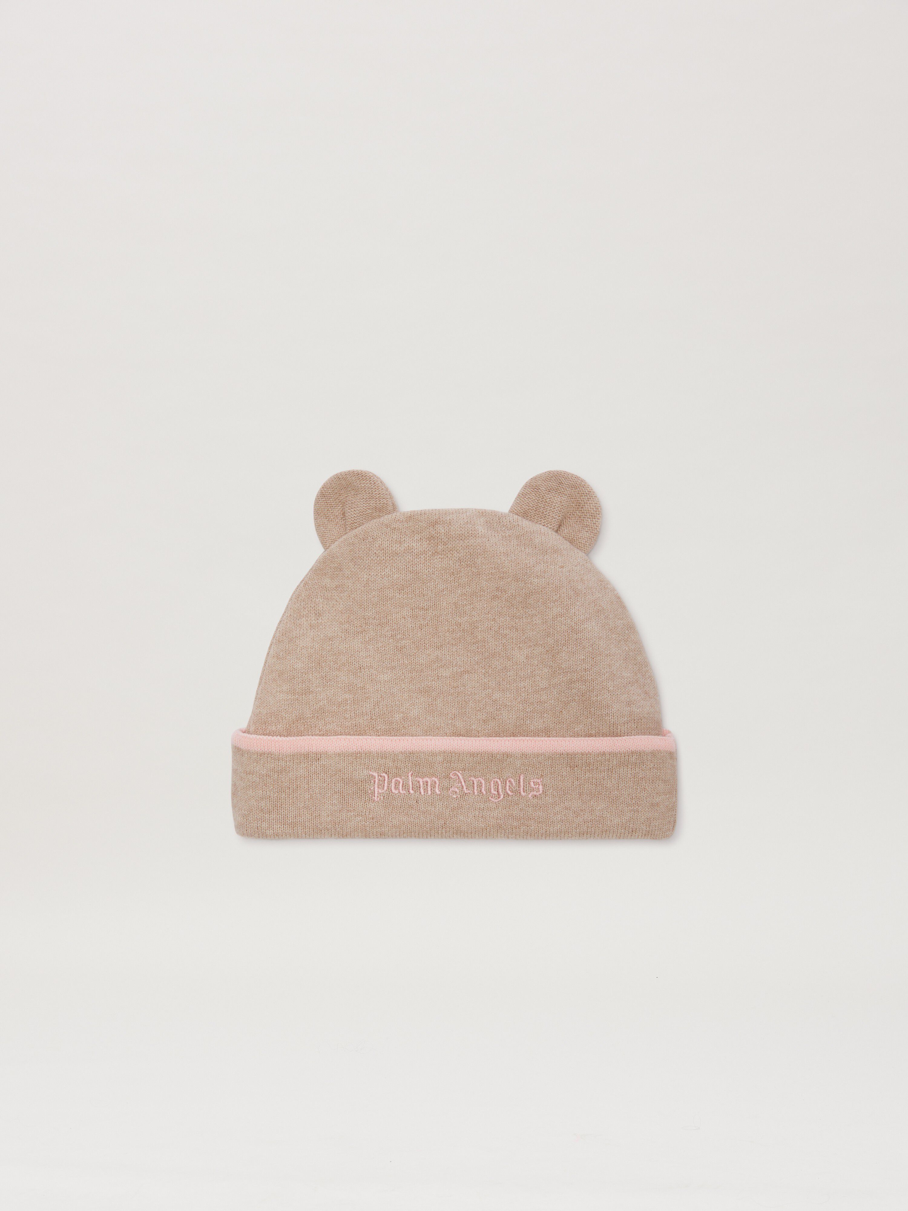 PALM ANGELS  Beanie mit Logo TAUPE LIGHT PINK PGXS001S25KNI001