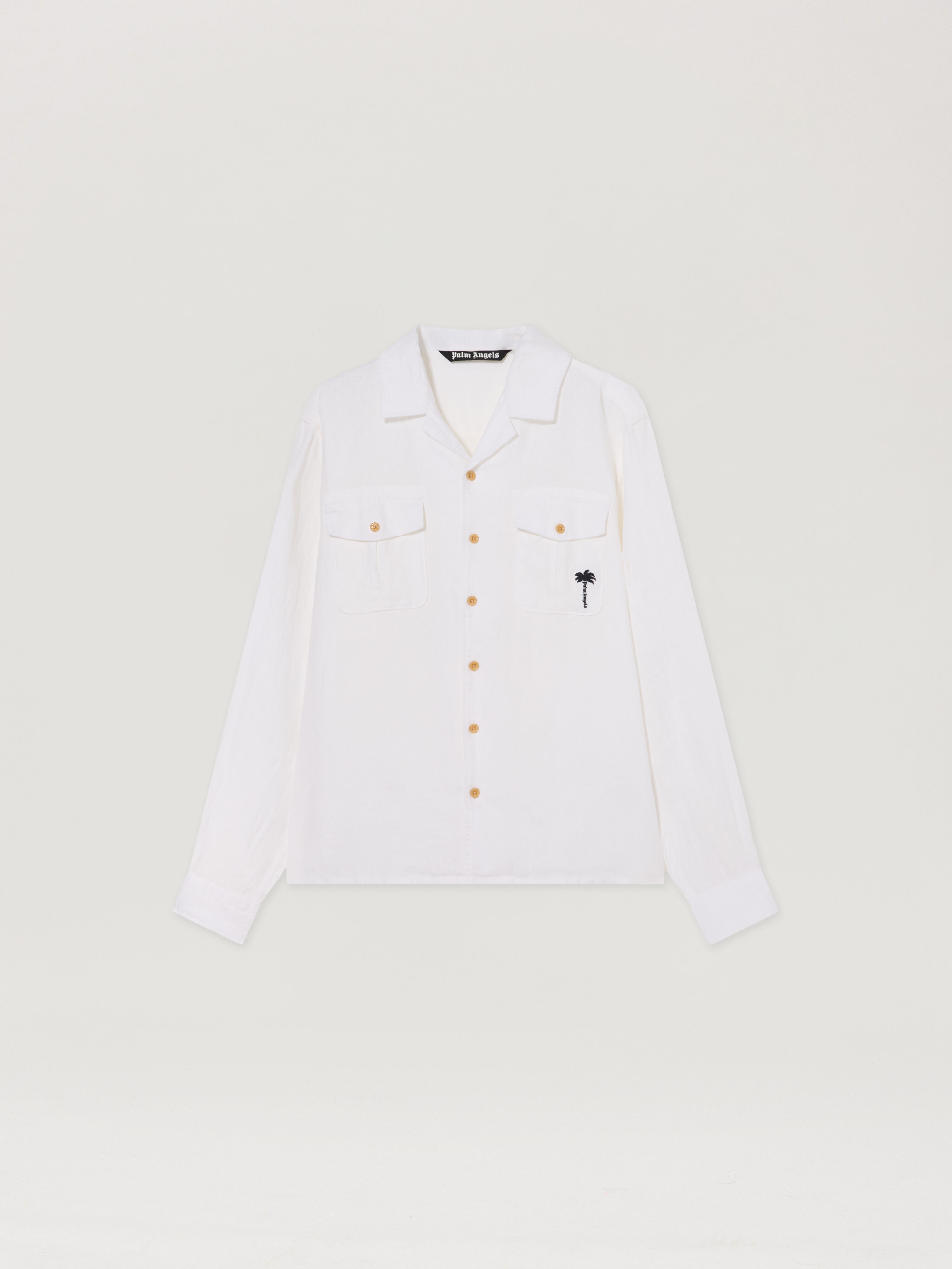 Palm Tree Bowling Shirt PALM ANGELS Palm Tree Bowling Shirt OFF WHITE - BLACK PAMGE003FB002