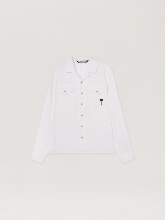 Palm Tree Bowling Shirt PALM ANGELS Palm Tree Bowling Shirt OFF WHITE - BLACK PAMGE003FB002