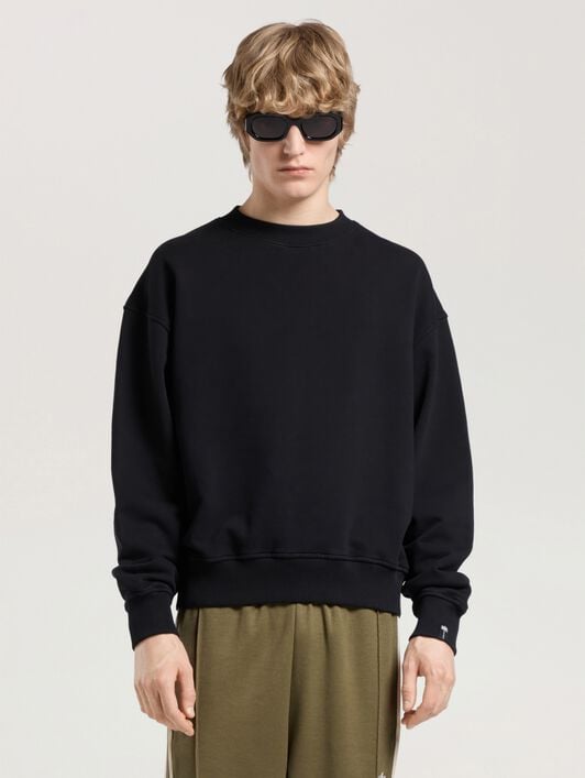 Palm Tree Statement Regular Crewneck PALM ANGELS Palm Tree Statement Regular Crewneck BLACK - OFF WHITE PAMBA03W26FL03