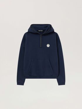 PALM ANGELS Palm Deco Loose Hoodie NAVY BLUE - OFF WHITE PAMBB08W26FL01