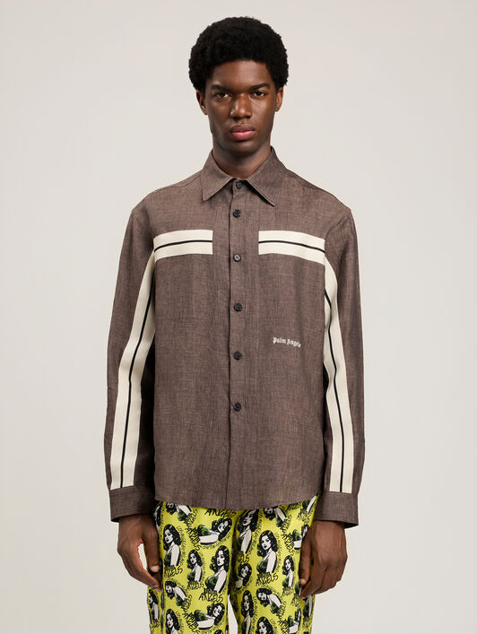 PALM ANGELS Classic Logo Trackshirt BROWN OFF WHITE PMGE04JS26FAB001