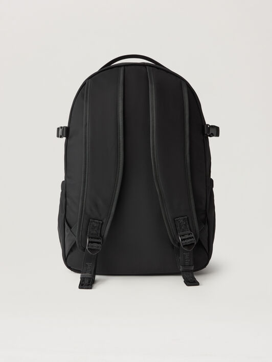 PALM ANGELS Curved Logo Backpack BLACK WHITE PMNB02IS26FAB001