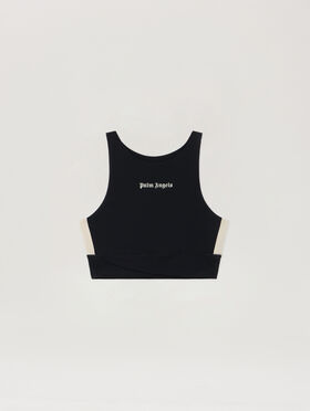 PALM ANGELS Classic Logo Active Track Top BLACK OFF WHITE PWVO039S26FAB001