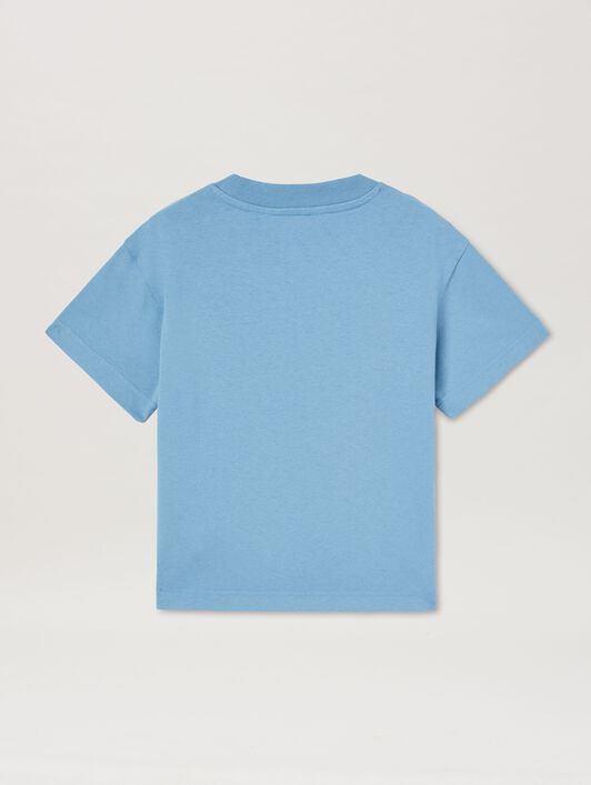 PALM ANGELS  Bear T-shirt DUSTY BLUE BROWN PBAA003C99JER006