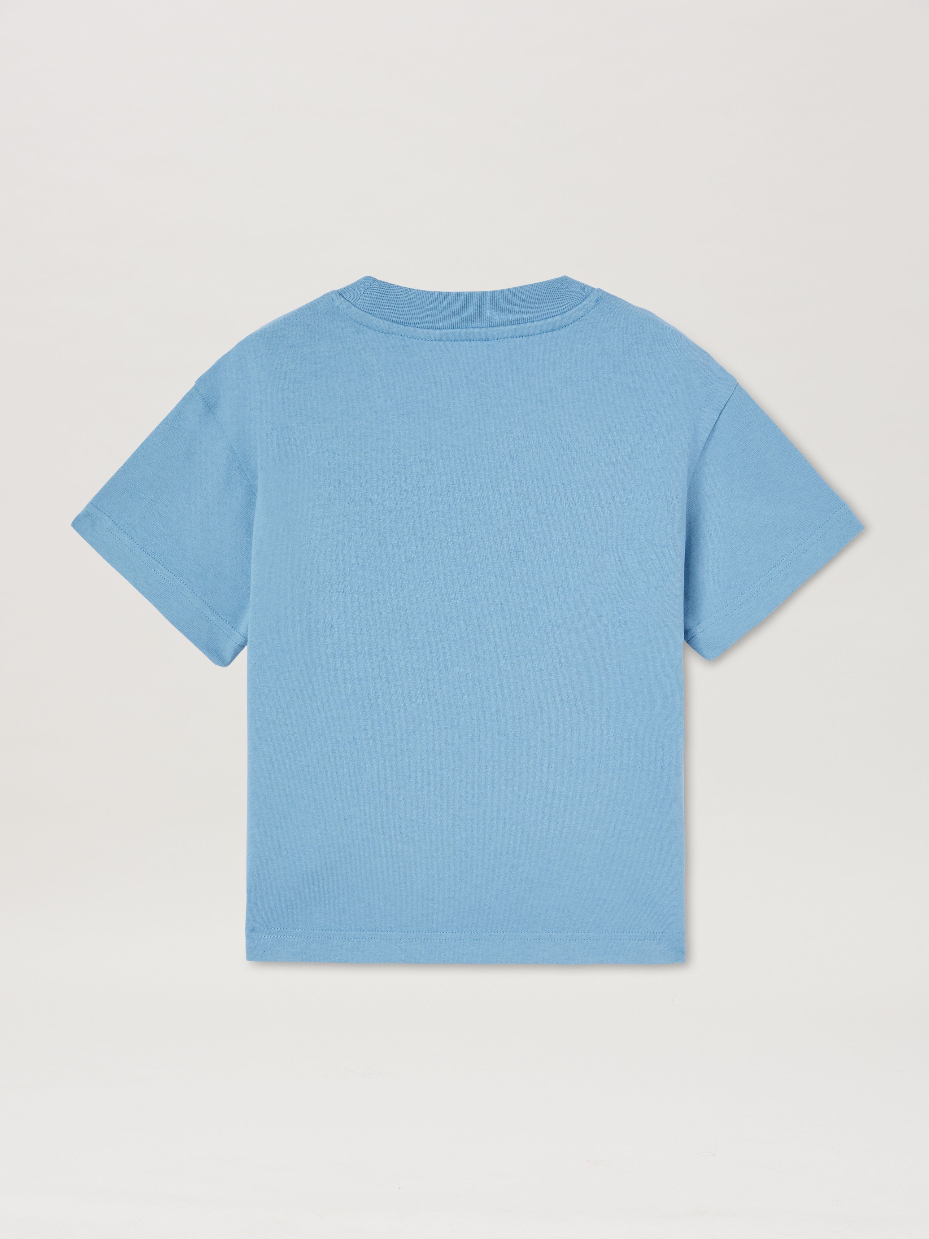 PALM ANGELS  Bear T-shirt DUSTY BLUE BROWN PBAA003C99JER006