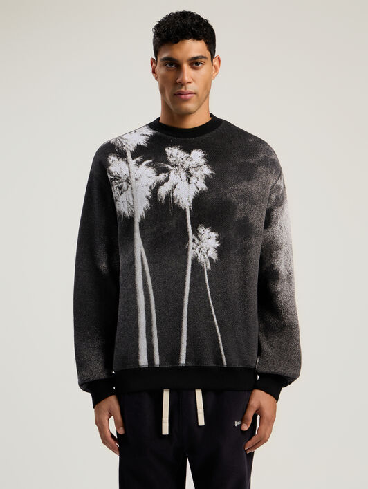 Decoding Palm Culture Sweater PALM ANGELS Decoding Palm Culture Sweater BLACK - WHITE PMHE086F25KNI001