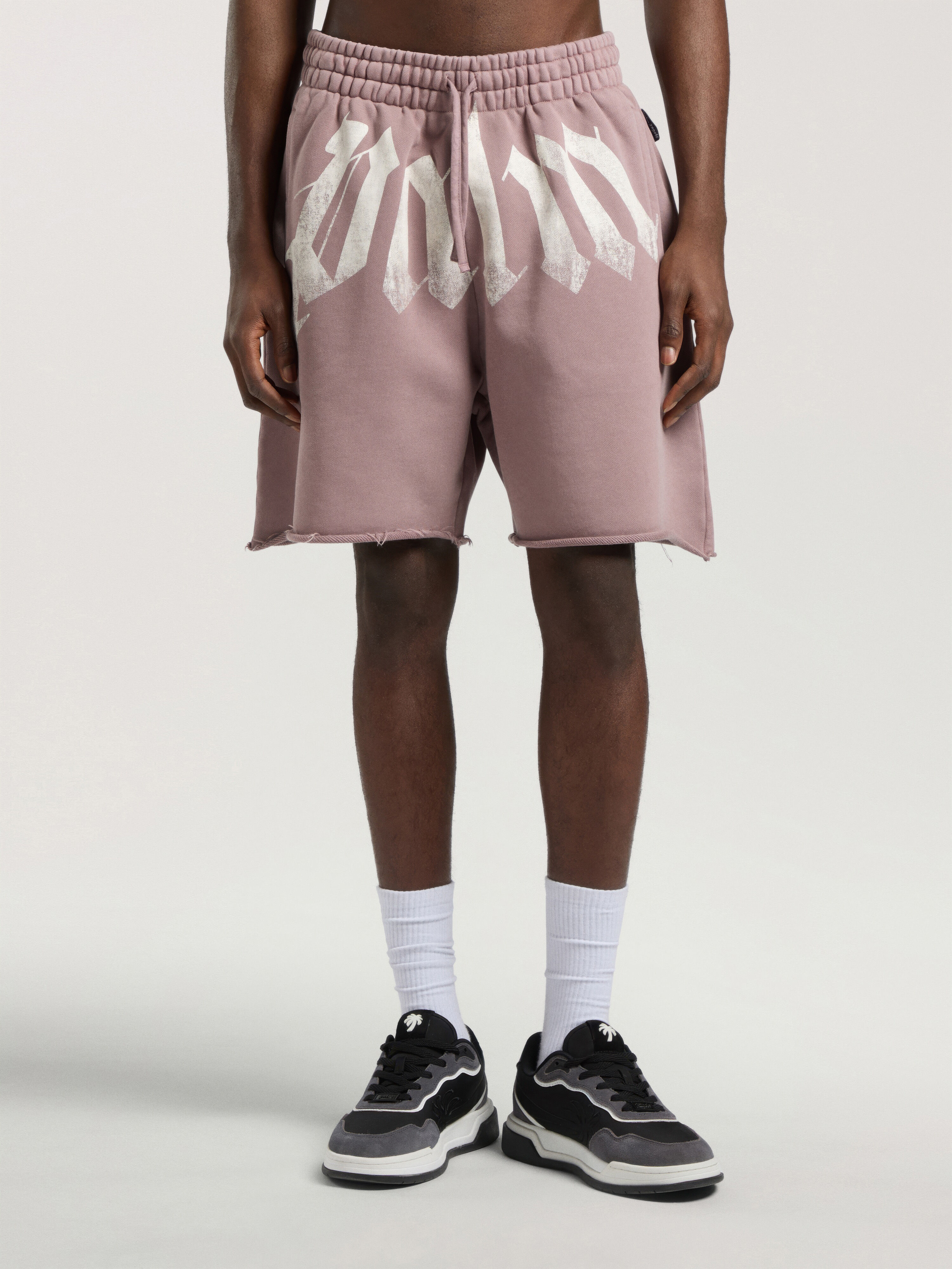 Big Waist Logo Sweatshorts PALM ANGELS Big Waist Logo Sweatshorts MAUVE - OFF WHITE PAMCV02F26FL03