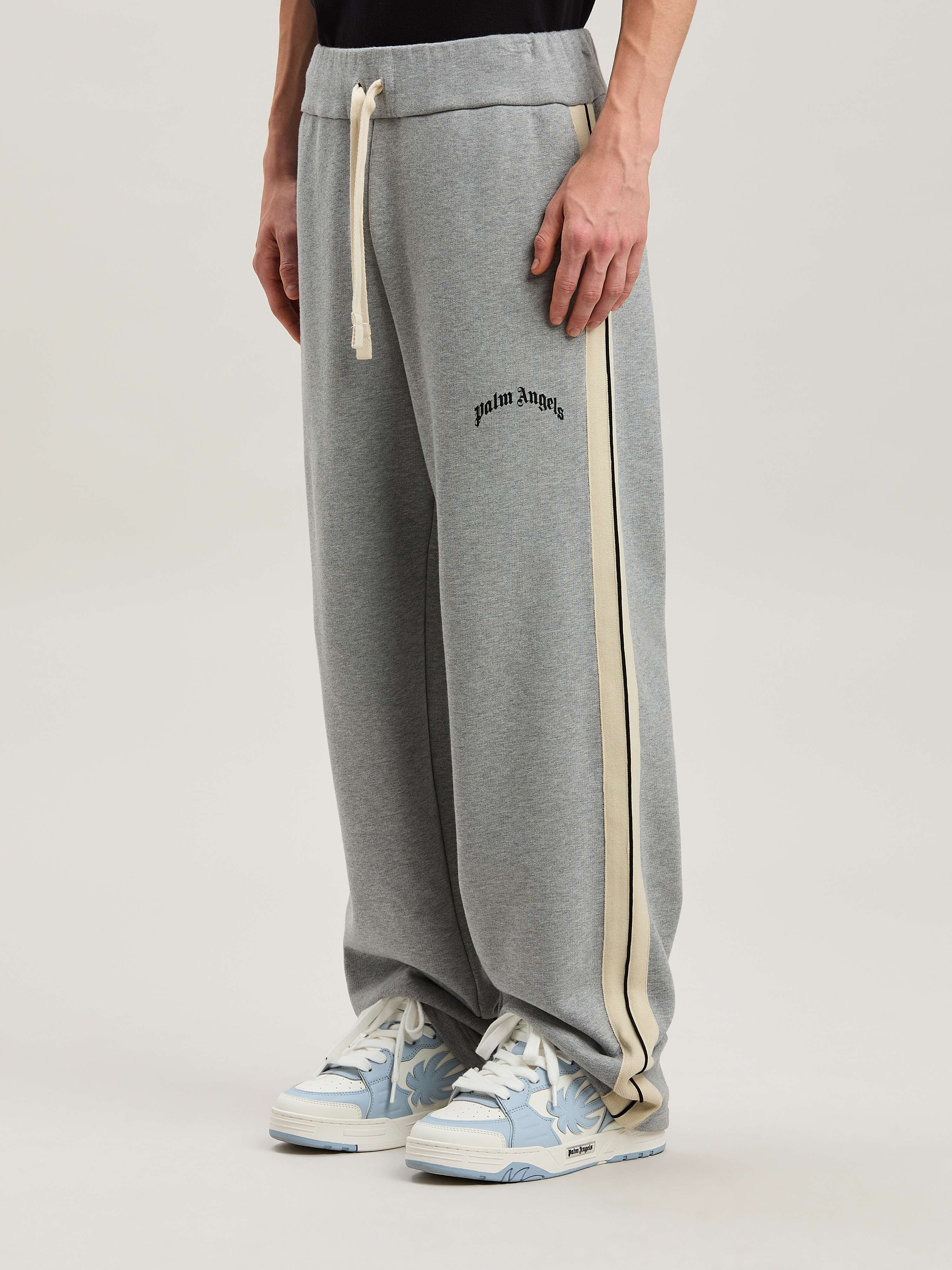 PALM ANGELS  Sweathose mit ikonischem Streifen GREY MELANGE - BLACK PMCH02BS25FLE001