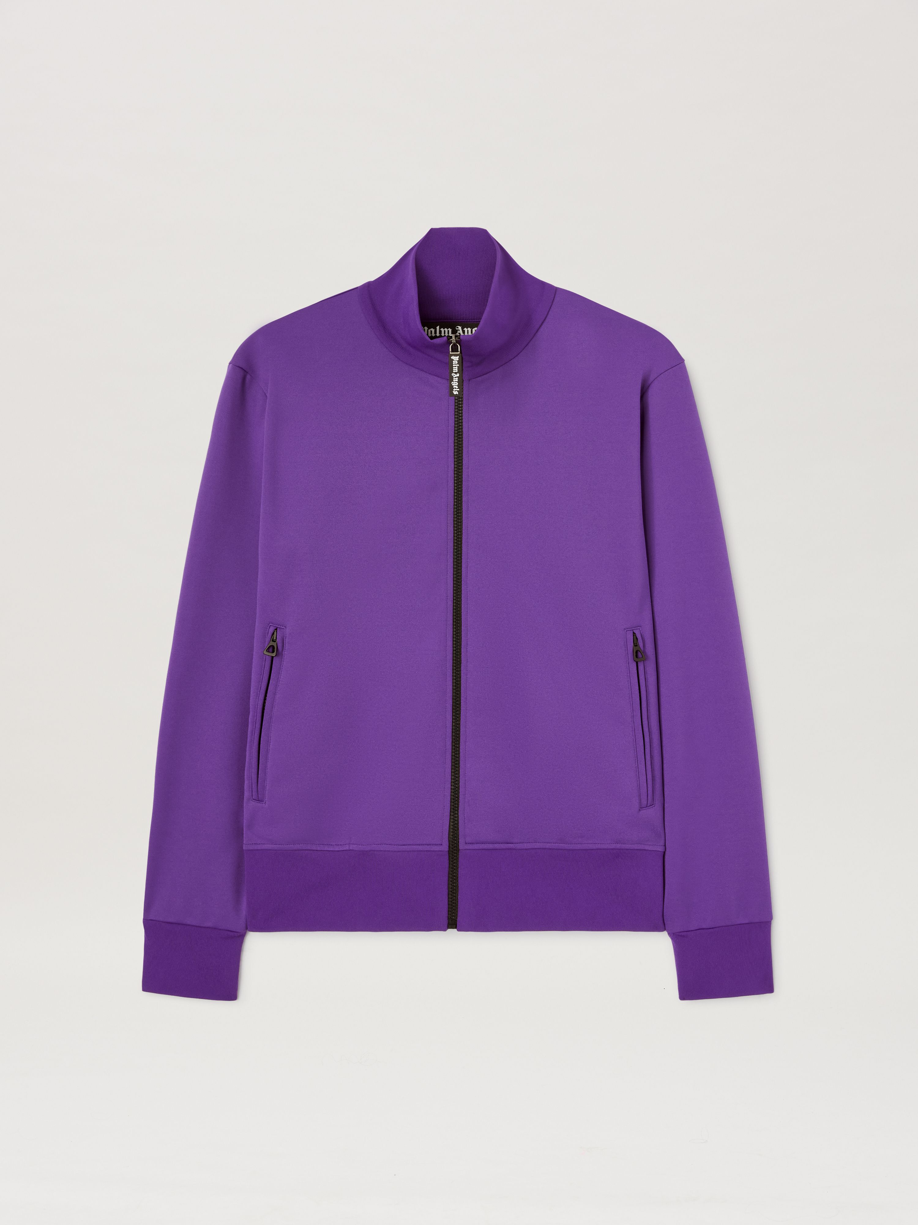 PALM ANGELS  Trainingsjacke mit geschwungenem Logo PURPLE - OFF WHITE PMBD089S25FAB001