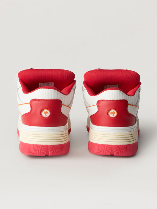 PALM ANGELS Palm Skate Sneakers WHITE RED PMIA10YS26LEA001