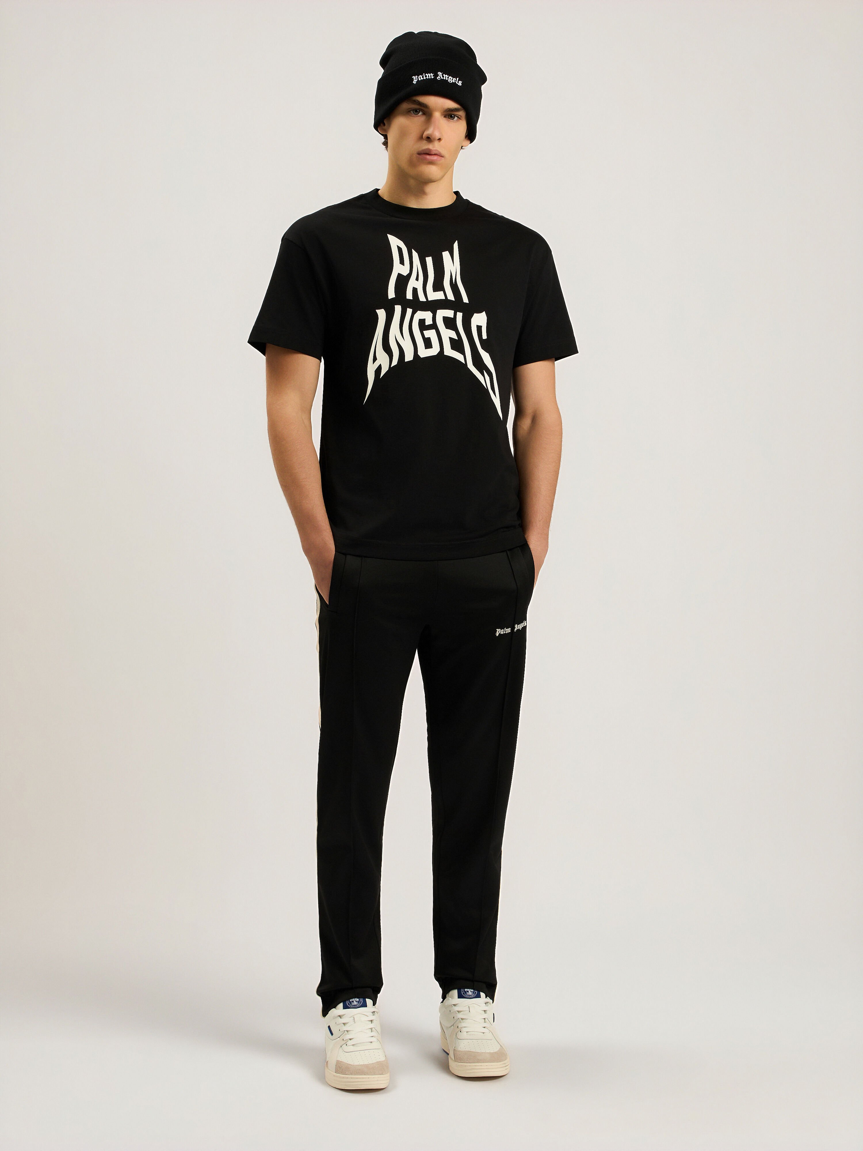 Classic Logo Track Pants PALM ANGELS Classic Logo Track Pants BLACK - OFF WHITE PAMCJ02F26FB01