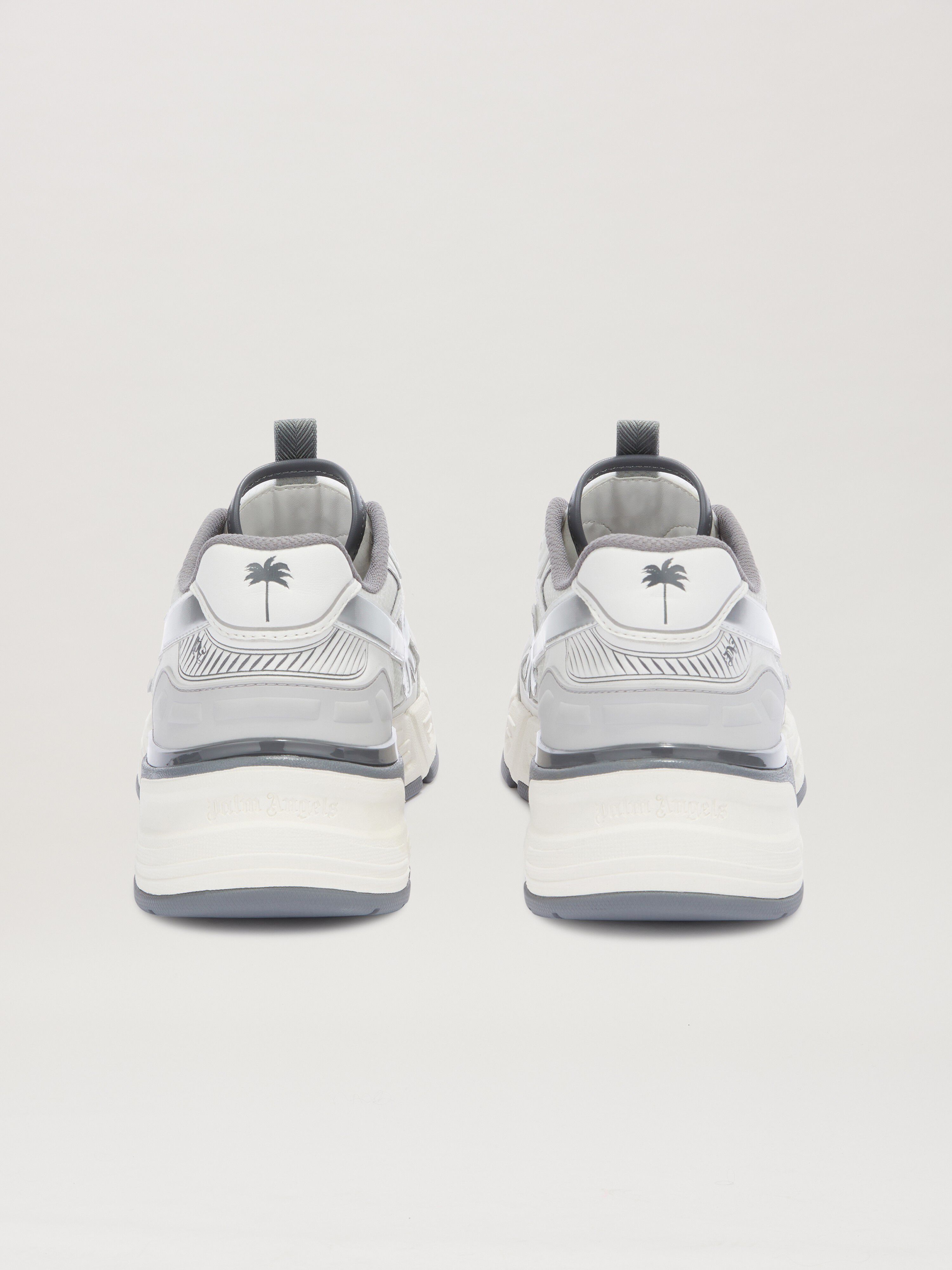 PALM ANGELS  PA 4 Leder Sneaker GREY - WHITE PMIA102S25FAB001