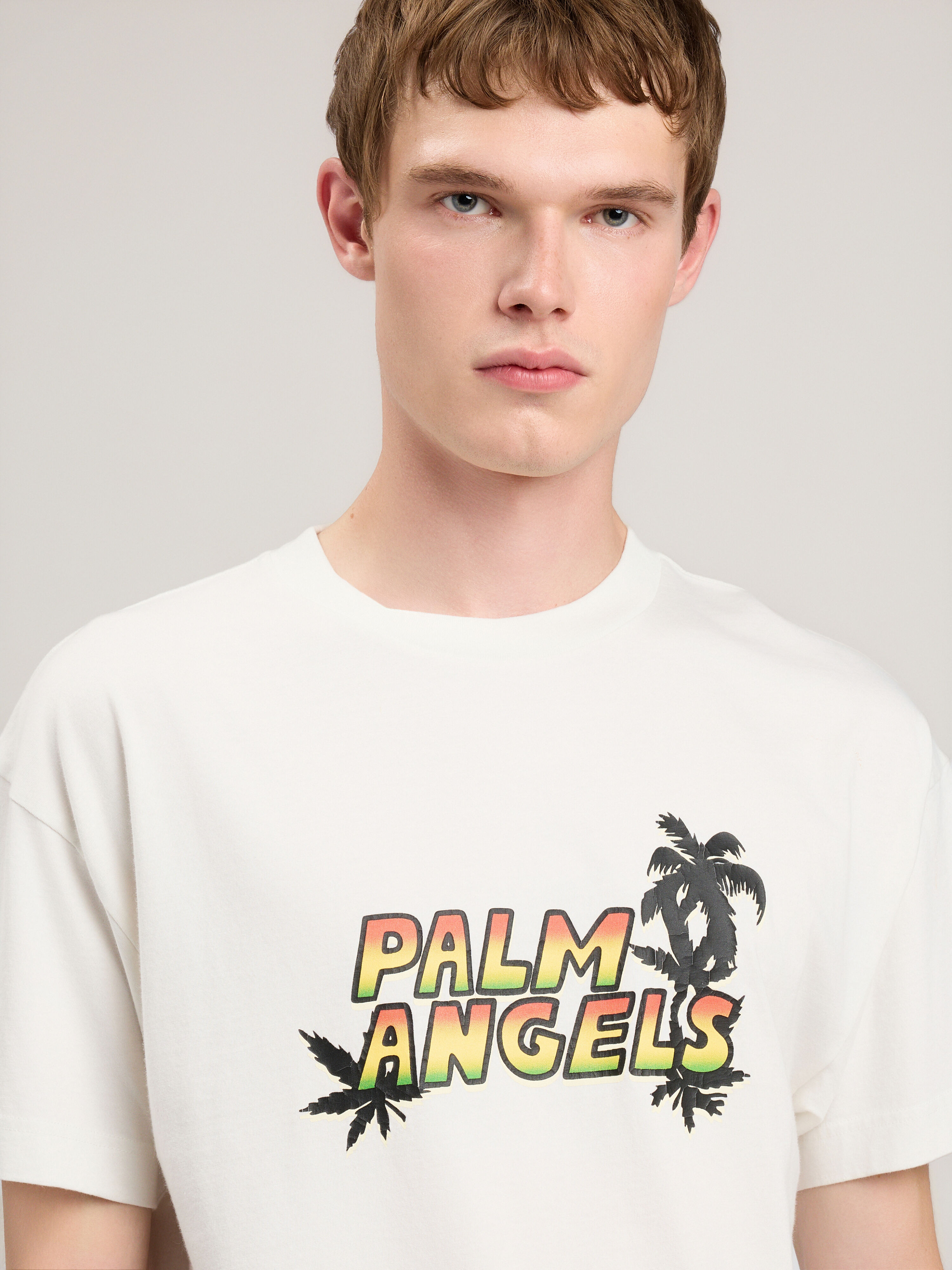 PALM ANGELS Palm Sunset T-Shirt OFF WHITE MULTICOLOR PMAA109S26JER00C
