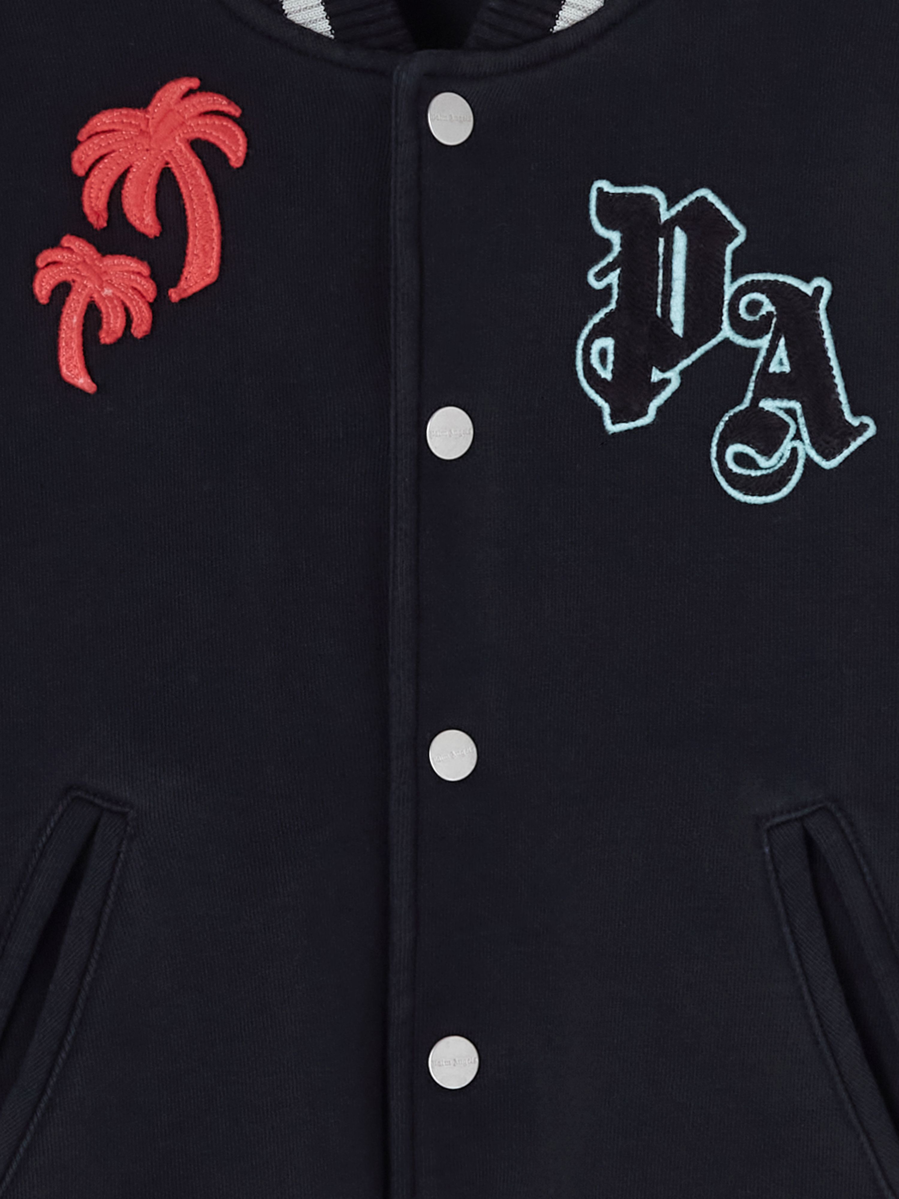 PALM ANGELS  Team Palm Varsity Jacket BLACK BUTTER PBEH001S25FLE001