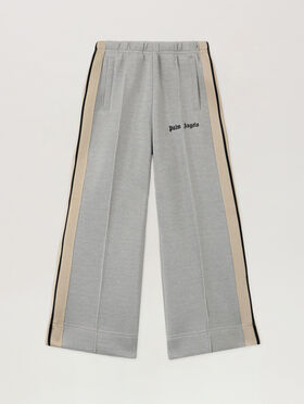 PALM ANGELS Pa Lurex Track Wide Leg SILVER - BLACK PGCJ006F25FLE001