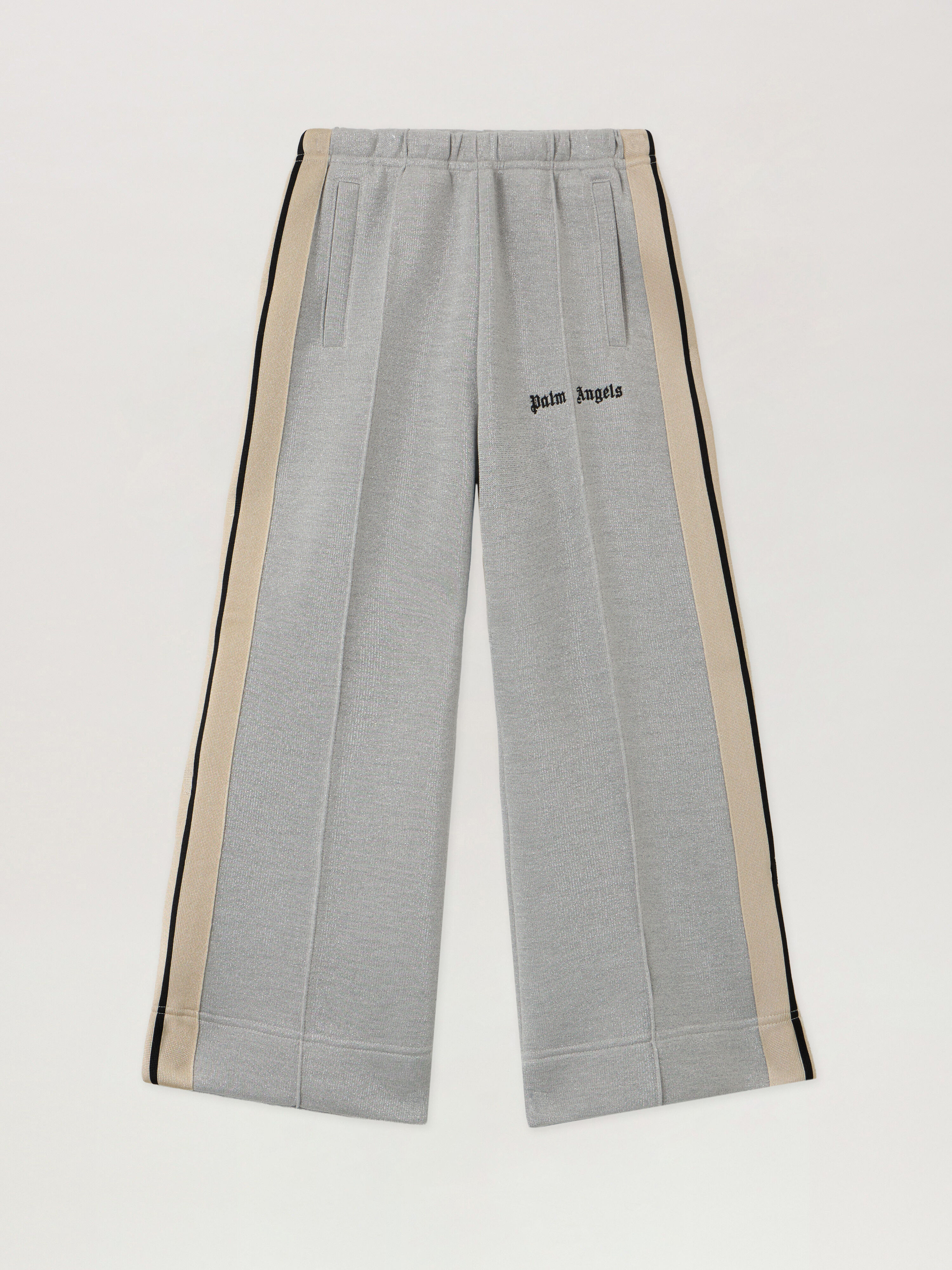 PALM ANGELS Pa Lurex Track Wide Leg SILVER - BLACK PGCJ006F25FLE001