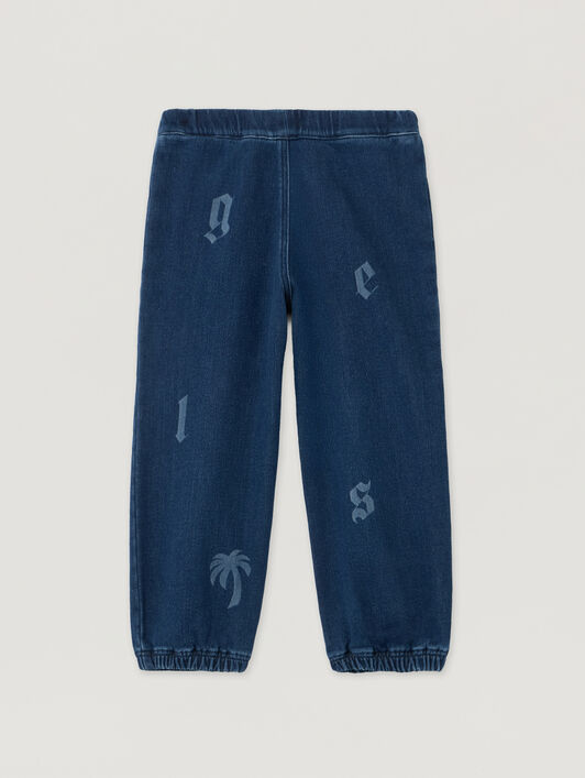 Pa Letters Washed Sweatpant PALM ANGELS Pa Letters Washed Sweatpant MEDIUM BLUE - LIGHT BLUE PBCH008F25DEN001