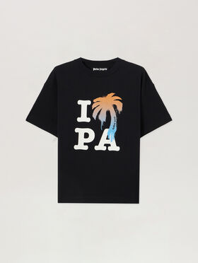 PALM ANGELS I Love PA T-Shirt BLACK WHITE PMAA109S26JER007
