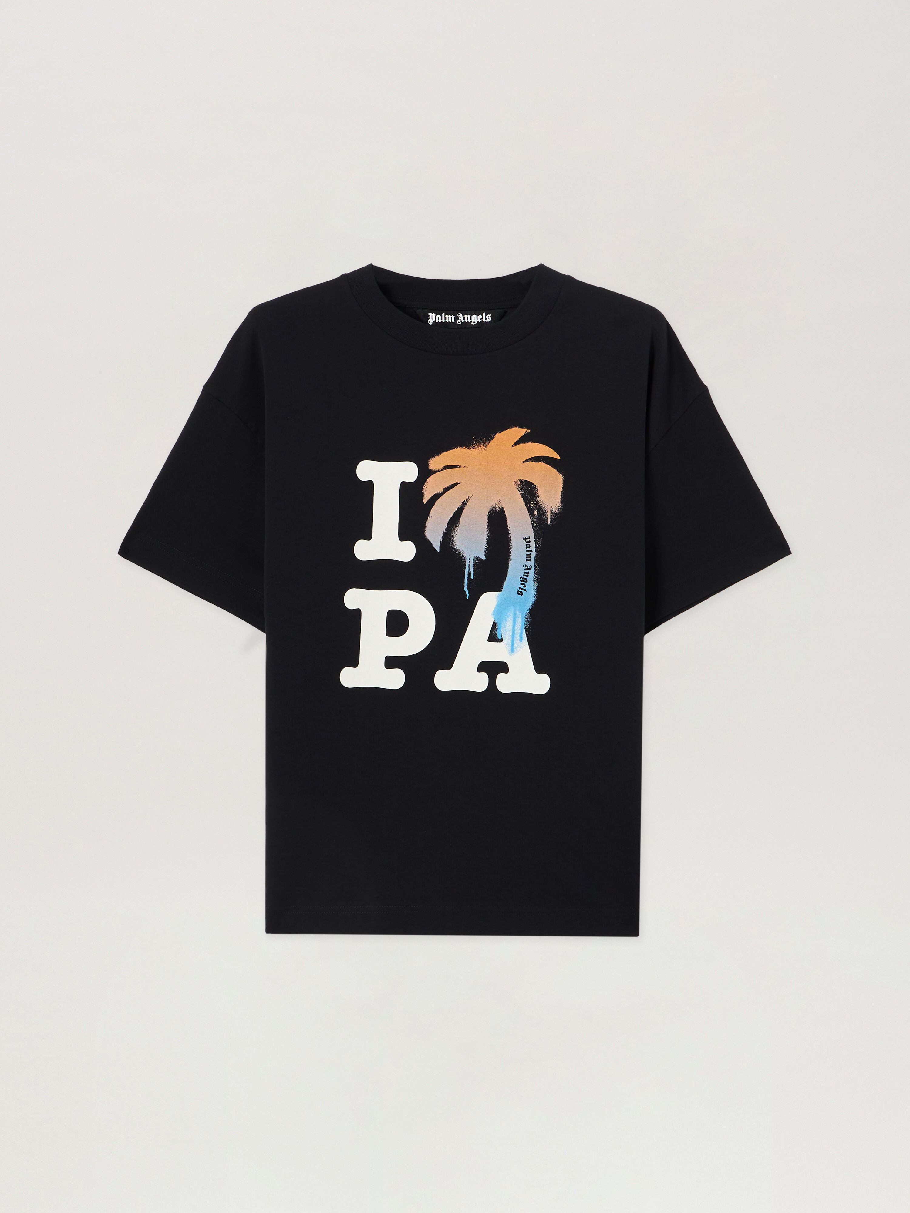 PALM ANGELS I Love PA T-Shirt BLACK WHITE PMAA109S26JER007