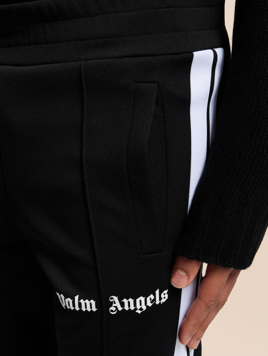 PALM ANGELS Slim Track Pants BLACK WHITE PMCJ005C99FAB001