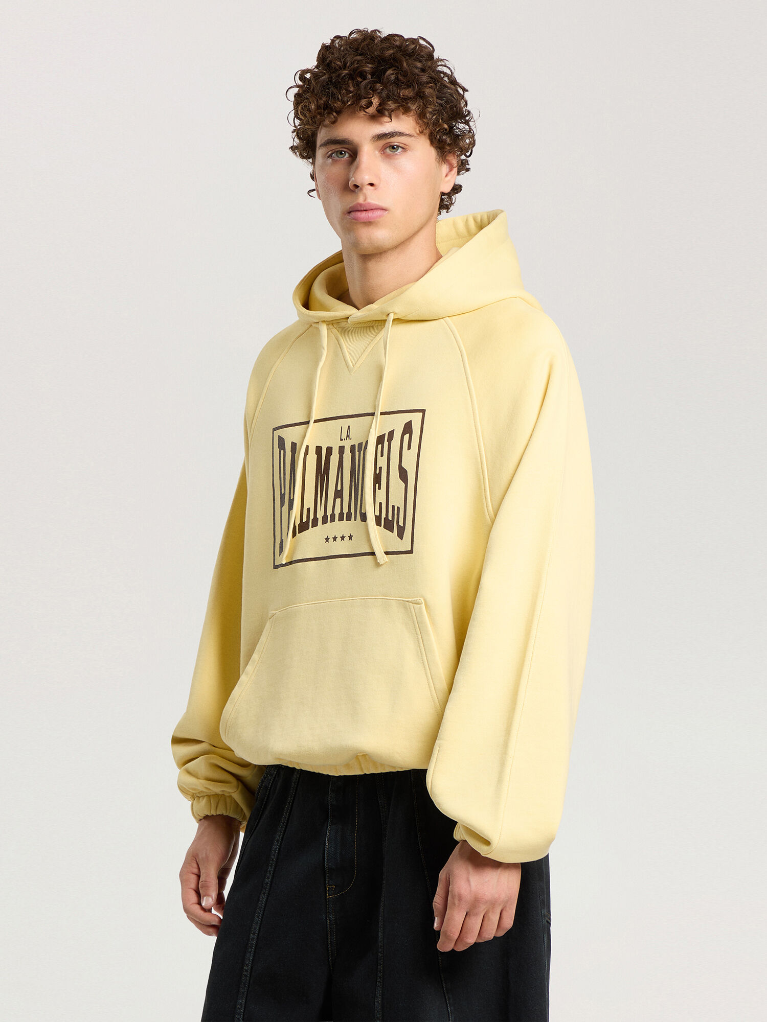 Vintage Box Logo Loose Hoodie PALM ANGELS Vintage Box Logo Loose Hoodie LIGHT YELLOW - MAUVE PAMBB04F26FL01