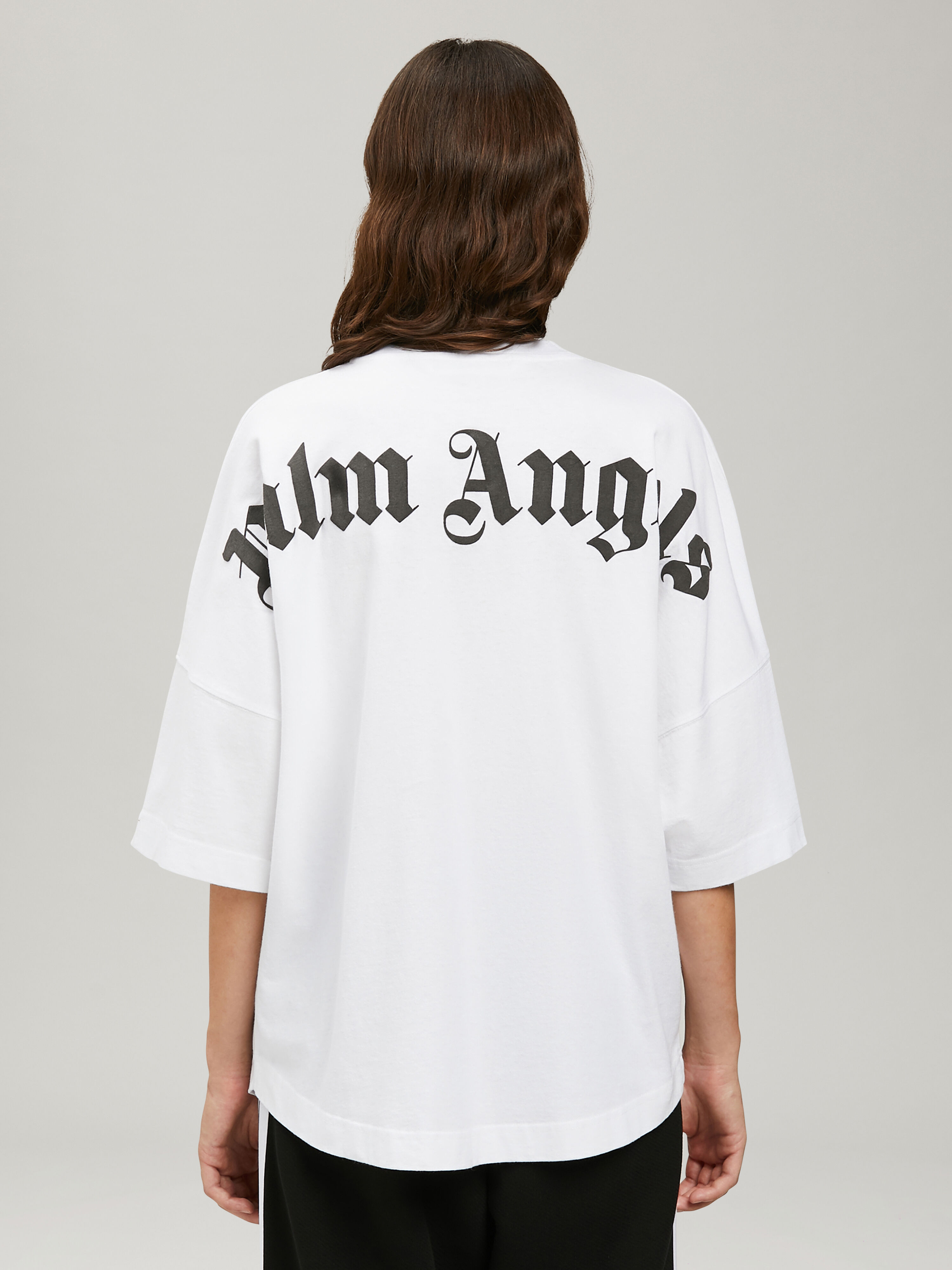 PALM ANGELS Classic Logo Over Tee WHITE BLACK PWAA023C99JER002