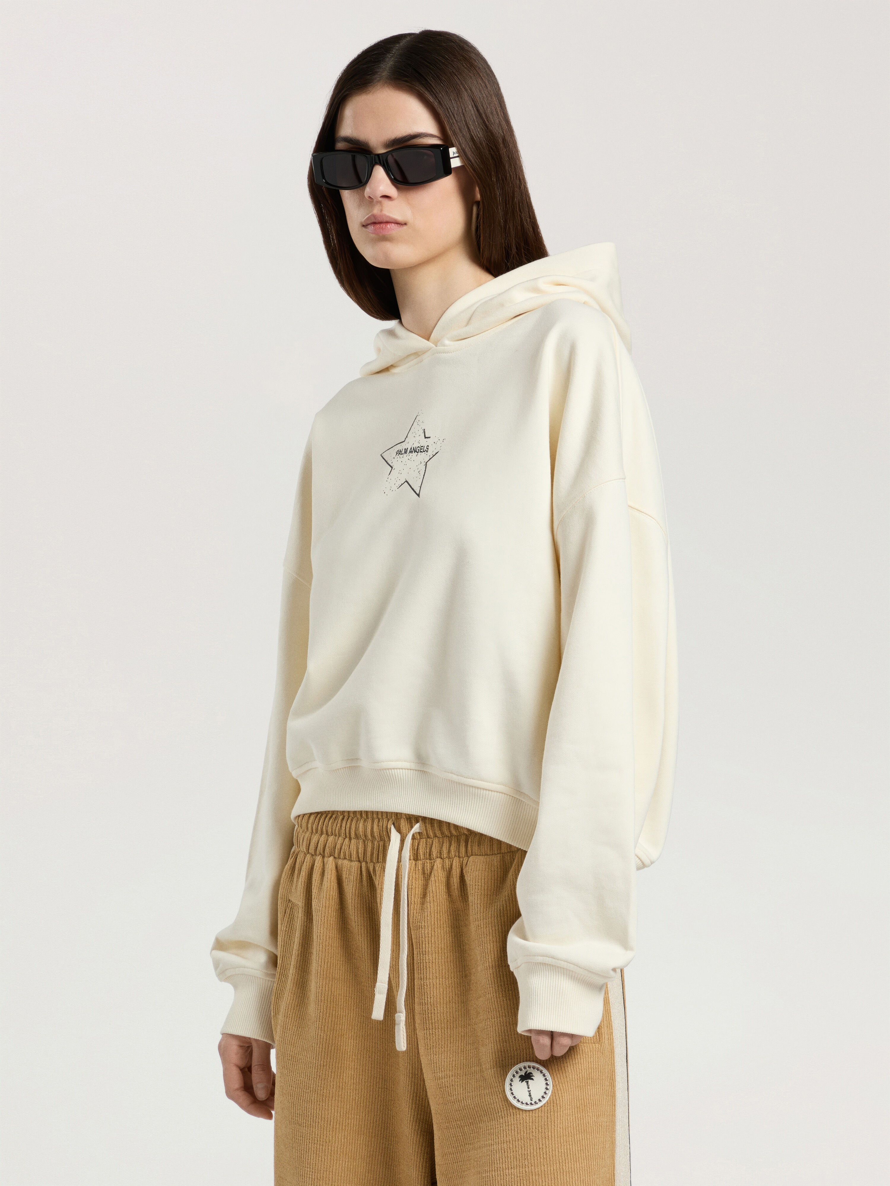 Icon Palm Loose Hoodie PALM ANGELS Icon Palm Loose Hoodie OFF WHITE - BLACK PAWBB05W26FL02