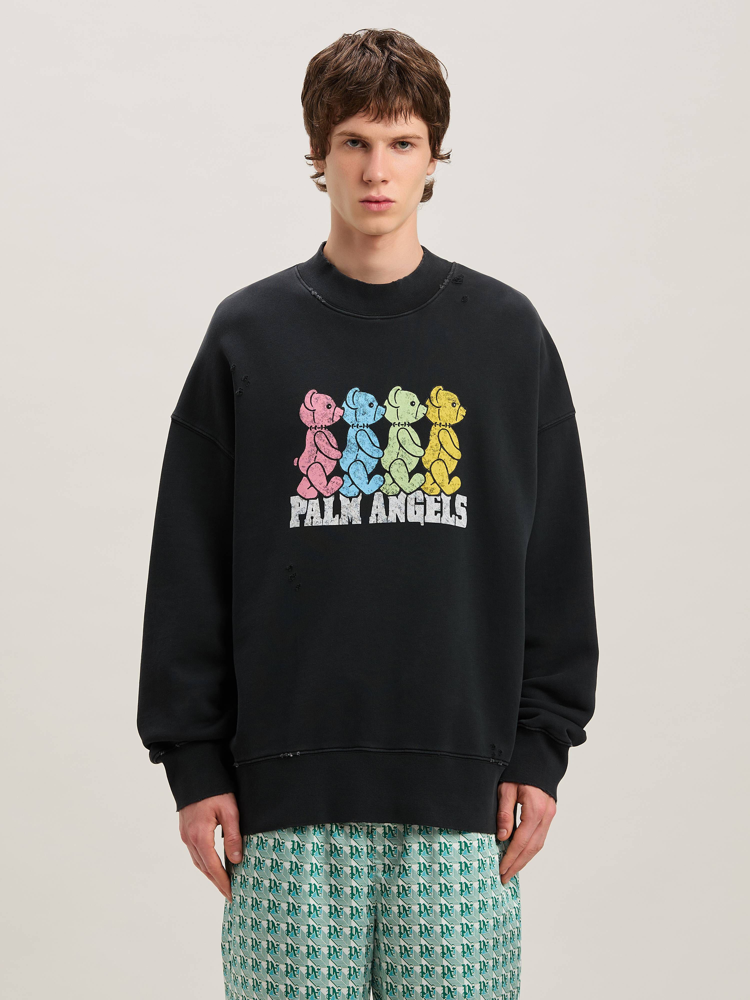 PALM ANGELS  Multicolor Bear crewneck sweatshirt NERO - MULTICOLOREE PMBA026S25FLE004