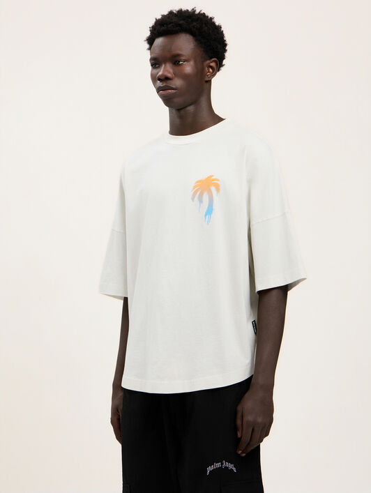 PALM ANGELS I Love Pa Over T-Shirt OFF WHITE BLACK PMAA10BS26JER003