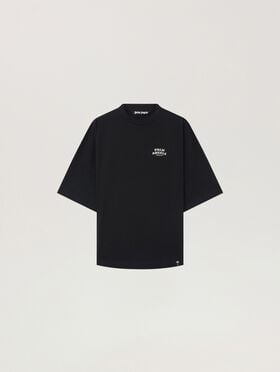PALM ANGELS Palm Drift Back Over T-Shirt BLACK - OFF WHITE PAMAA05W26JR03